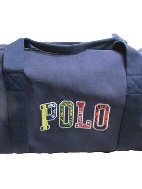 P2911-NWOT Ralph Lauren Polo Navy Canvas Duffle with Extended Pocket
